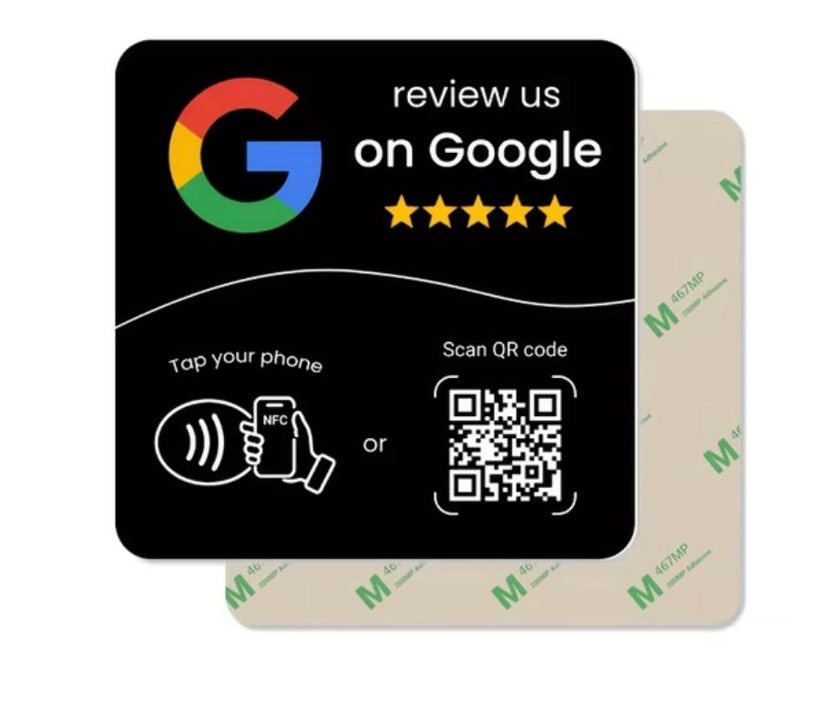 Ragasztható Google értékelő kártya (NFC és QR)