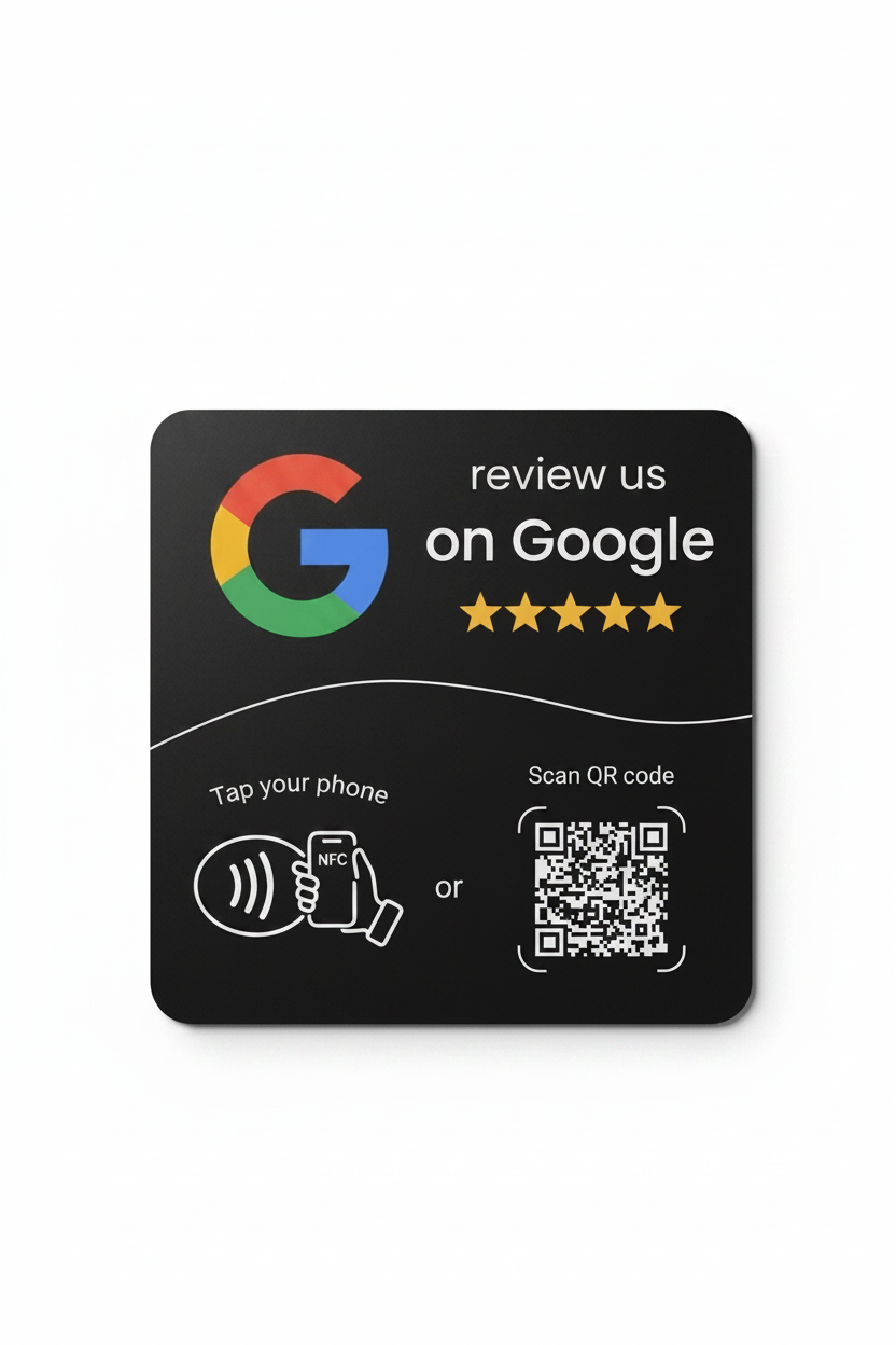 Ragasztható Google értékelő kártya (NFC és QR)