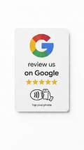 Google értékelésszerző kártya NFC+QR (fehér)